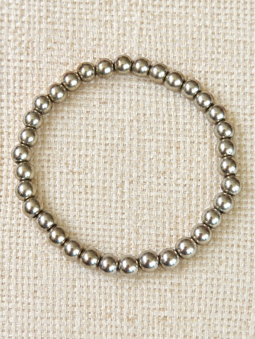 Gold Hematite Beaded Stretch Bracelet | Hand Crafted